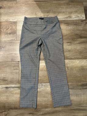 Massimo Fabbro Plaid Pants Size US 8 Grey Black Pull On Stretch
